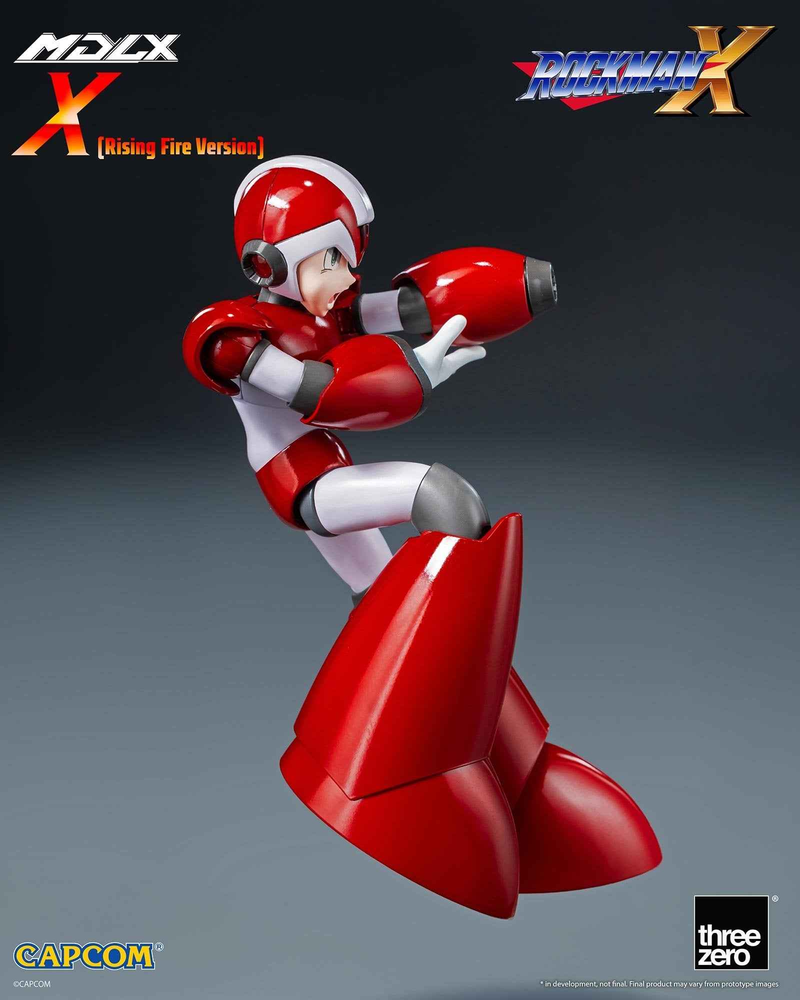 Mega Man Threezero X MDLX Rising Flame Edition Rockman EXE 3Z05760A0 Licensed Action Figure