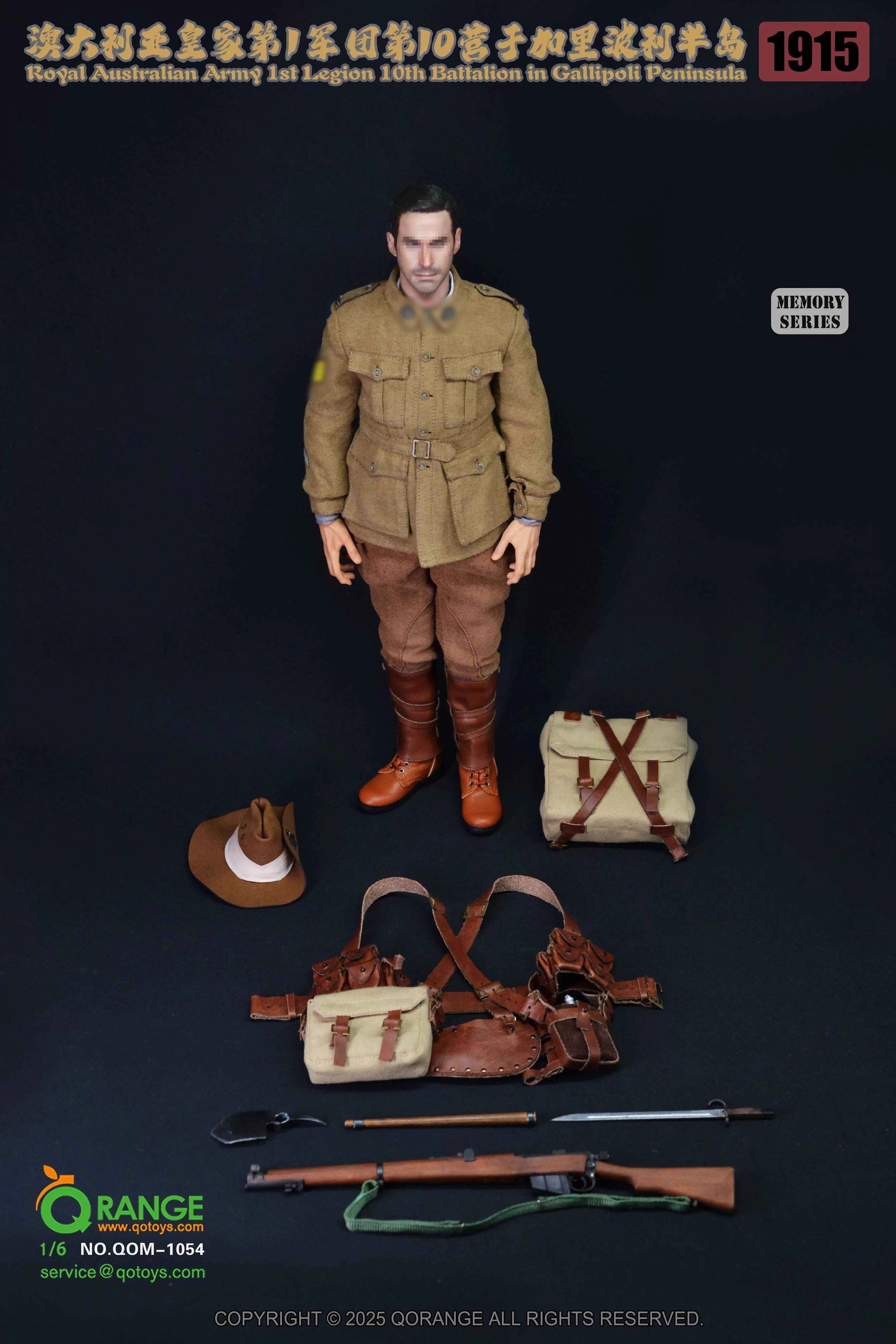 Military QORANGE QOTOYS Royal Australian Army 1st Division 10th Battalion Gallipoli Peninsula 1915 QOM-1054 1/6 Licensed Action Figure Accessory Pack