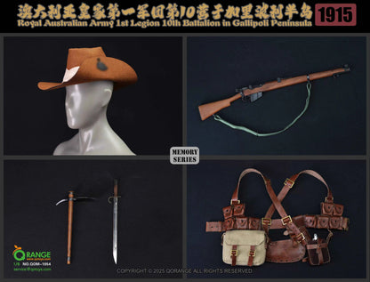 Military QORANGE QOTOYS Royal Australian Army 1st Division 10th Battalion Gallipoli Peninsula 1915 QOM-1054 1/6 Licensed Action Figure Accessory Pack