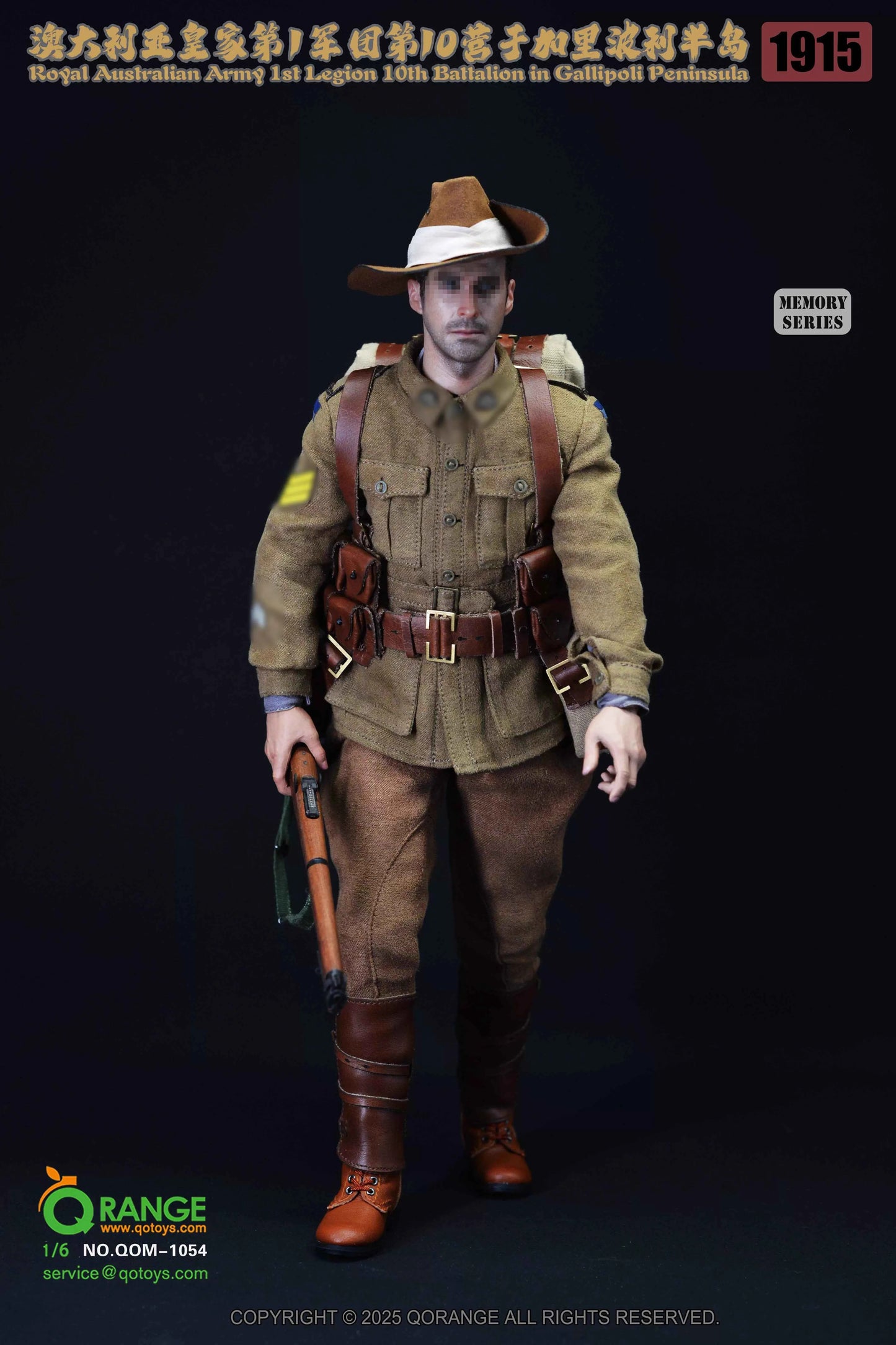 Military QORANGE QOTOYS Royal Australian Army 1st Division 10th Battalion Gallipoli Peninsula 1915 QOM-1054 1/6 Licensed Action Figure Accessory Pack