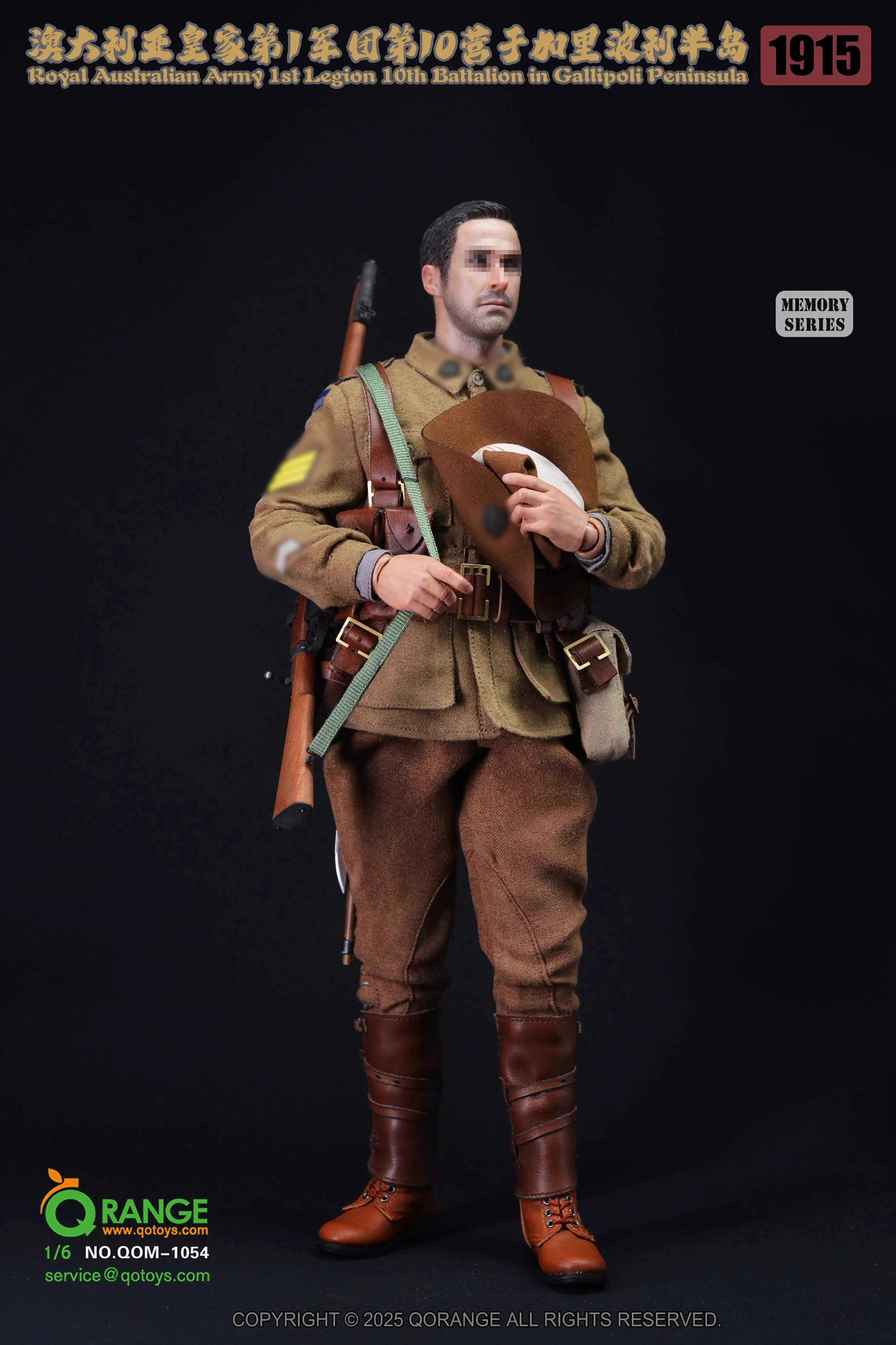 Military QORANGE QOTOYS Royal Australian Army 1st Division 10th Battalion Gallipoli Peninsula 1915 QOM-1054 1/6 Licensed Action Figure Accessory Pack