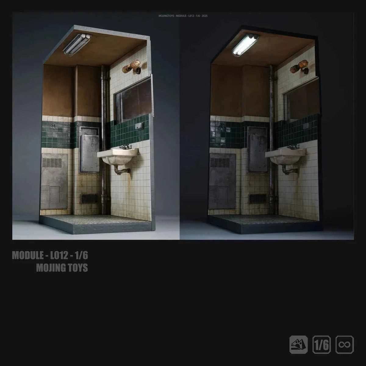 Module Series mOjingToys JOKER Toilet Scene Base L012A  L012B 1/6 Diorama