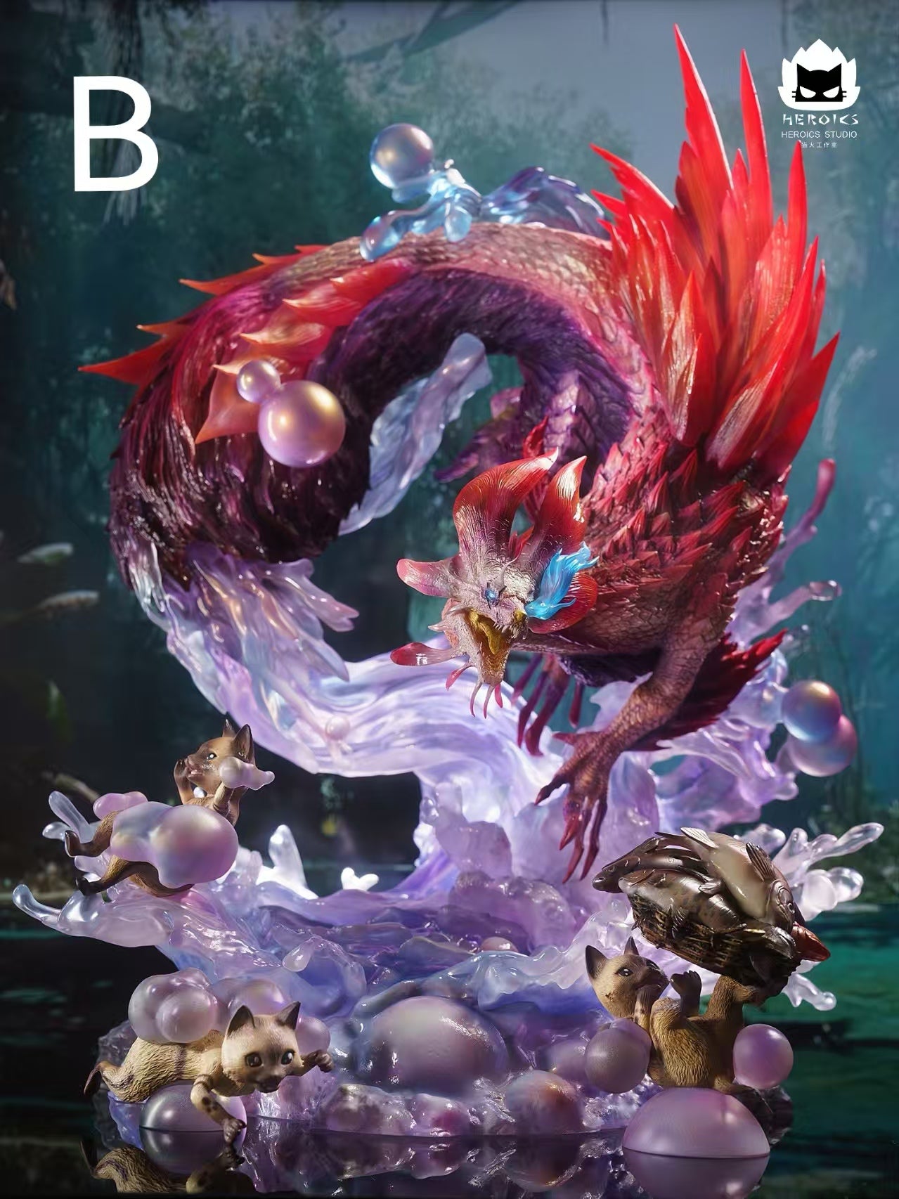 Monster Hunter Heroics Studio Mizutsune Resin Statue