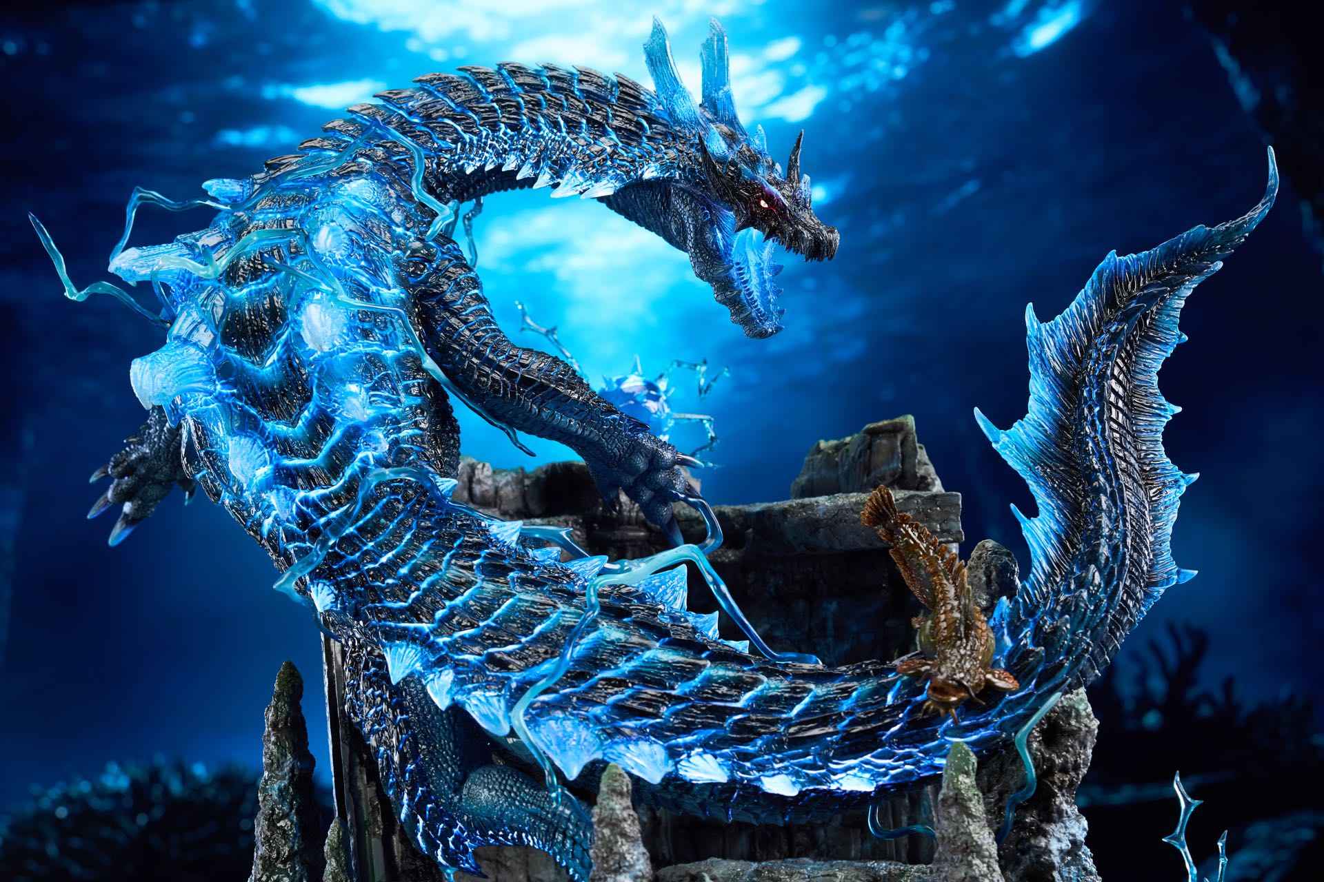 Monster Hunter Roaring Wild Studio Lagiacrus & Abyssal Lagiacrus Resin Statue