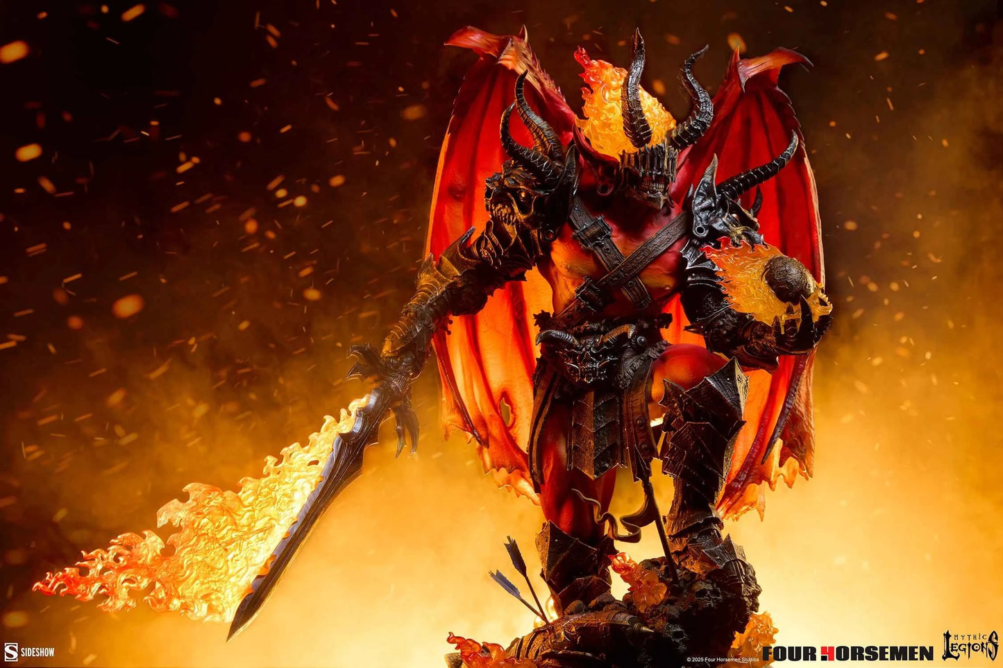 Mythic Legions Sideshow Collectibles Arethyr War Flame Demon No. 300966 Licensed Resin Statue
