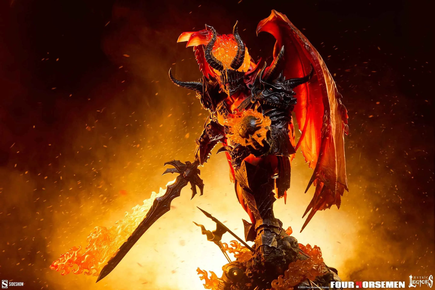 Mythic Legions Sideshow Collectibles Arethyr War Flame Demon No. 300966 Licensed Resin Statue