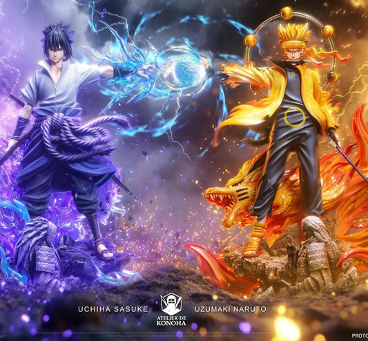 Naruto Atelier de Konoha Studio Uzumaki Naruto & Uchiha Sasuke Resin Statue