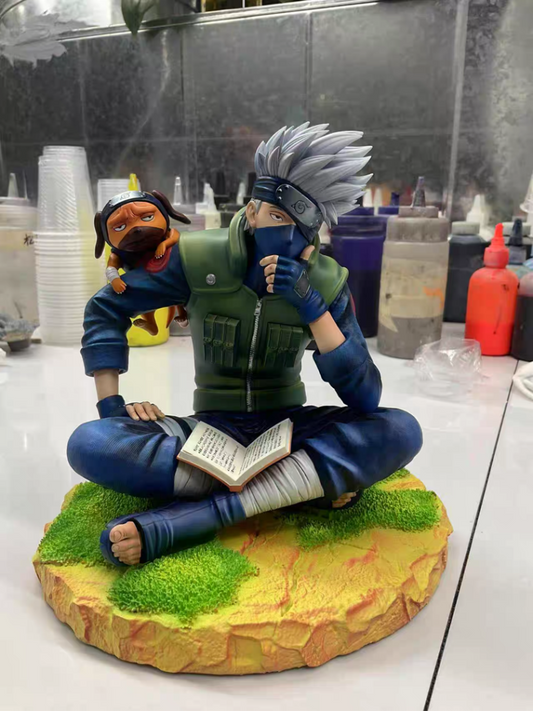 Naruto Idealism Studio Hatake Kakashi & Eight Ren Dog Resin Statue