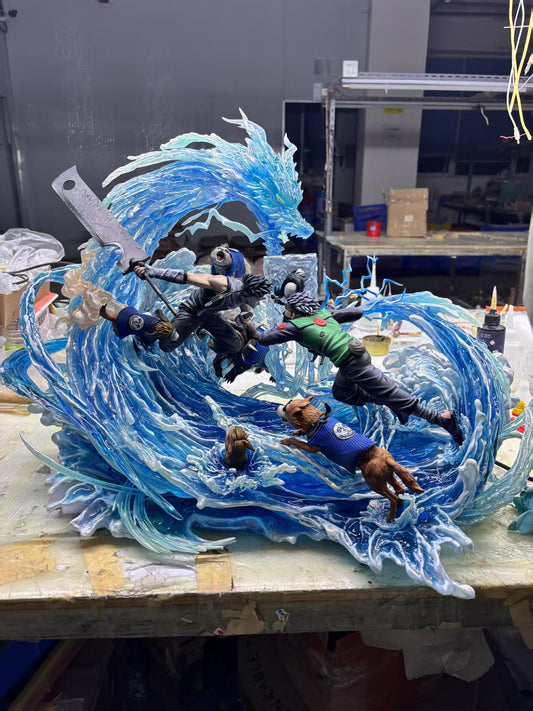 Naruto Loiter Studio Momochi Zabuza vs Hatake Kakashi Resin Statue