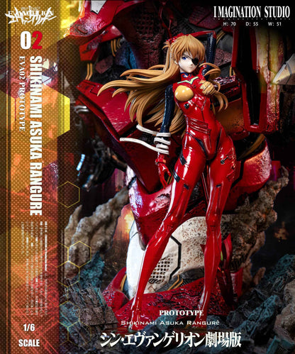 Neon Genesis Evangelion Imagination Studio Soryu Asuka Langley & Ayanami Rei Resin Statue
