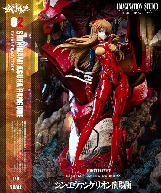 Neon Genesis Evangelion Imagination Studio Soryu Asuka Langley & Ayanami Rei Resin Statue