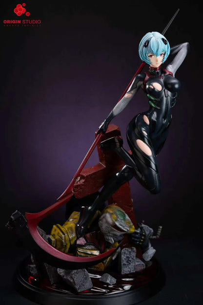 Neon Genesis Evangelion Origin Studio Black Combat Suit Ayanami Rei Resin Statue