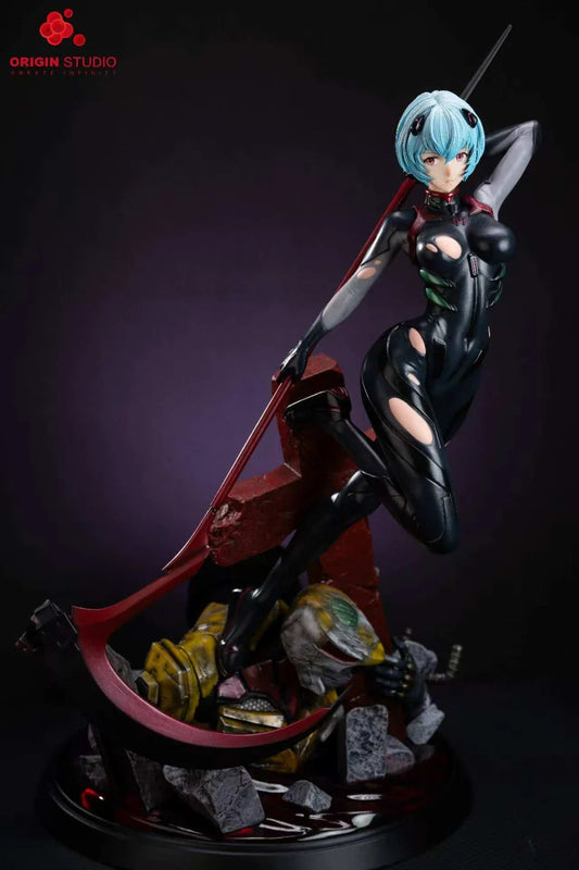 Neon Genesis Evangelion Origin Studio Black Combat Suit Ayanami Rei Resin Statue