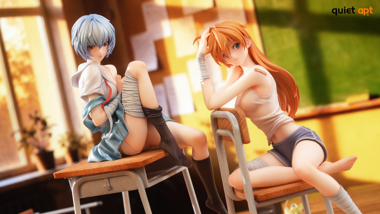 Neon Genesis Evangelion QuietArt Studio Ayanami Rei & Soryu Asuka Langley 1/6 Resin Statue