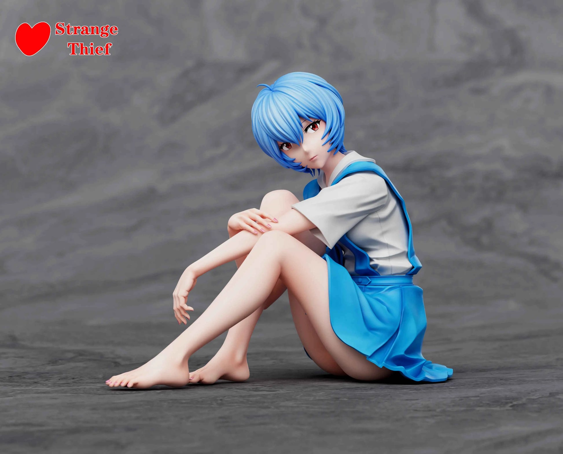 Neon Genesis Evangelion Strange Thief Studio School Uniform Soryu Asuka Langley & Ayanami Rei Resin Statue