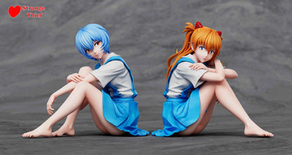 Neon Genesis Evangelion Strange Thief Studio School Uniform Soryu Asuka Langley & Ayanami Rei Resin Statue