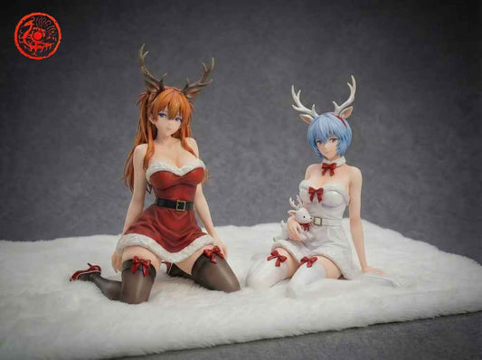 Neon Genesis Evangelion ZQ Studio Christmas Ayanami Rei & Soryu Asuka Langley 1/6 Resin Statue