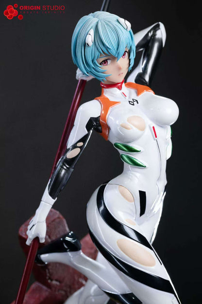 Neon Genesis Evangelion Origin Studio Black Combat Suit Ayanami Rei Resin Statue