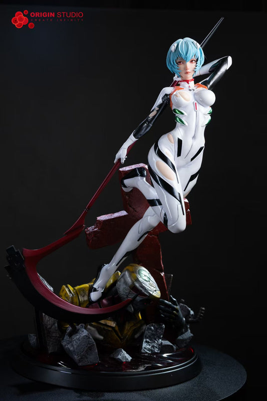 Neon Genesis Evangelion Origin Studio Black Combat Suit Ayanami Rei Resin Statue