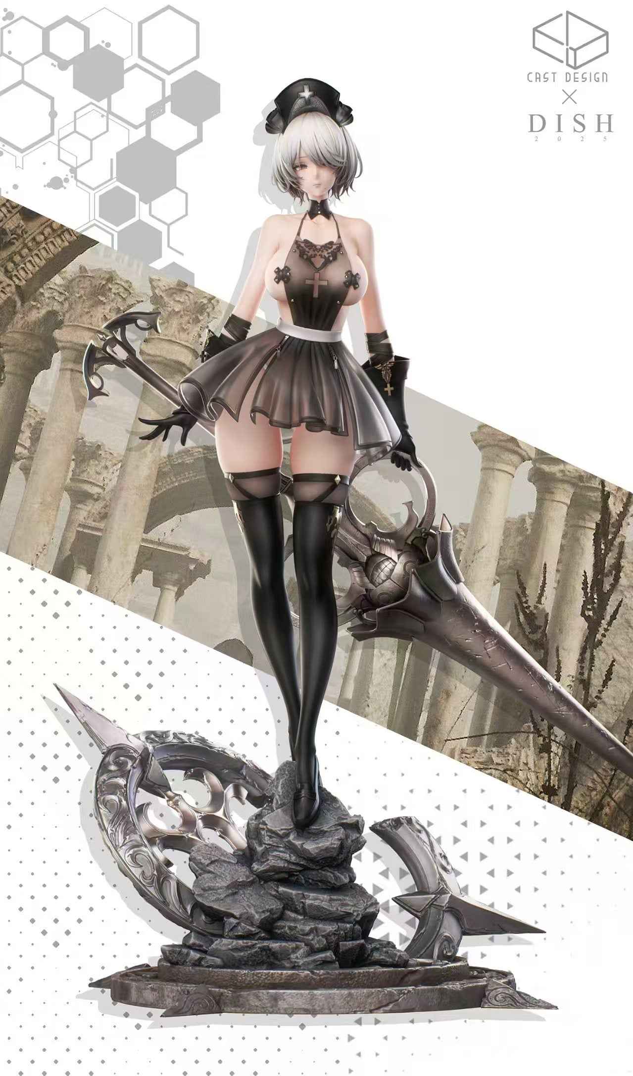 NieR:Automata Cast Design & Dish Studio YoRHa No.2 2B 1/4 Resin Statue (PayPal Fees and Shipping Costs Included)