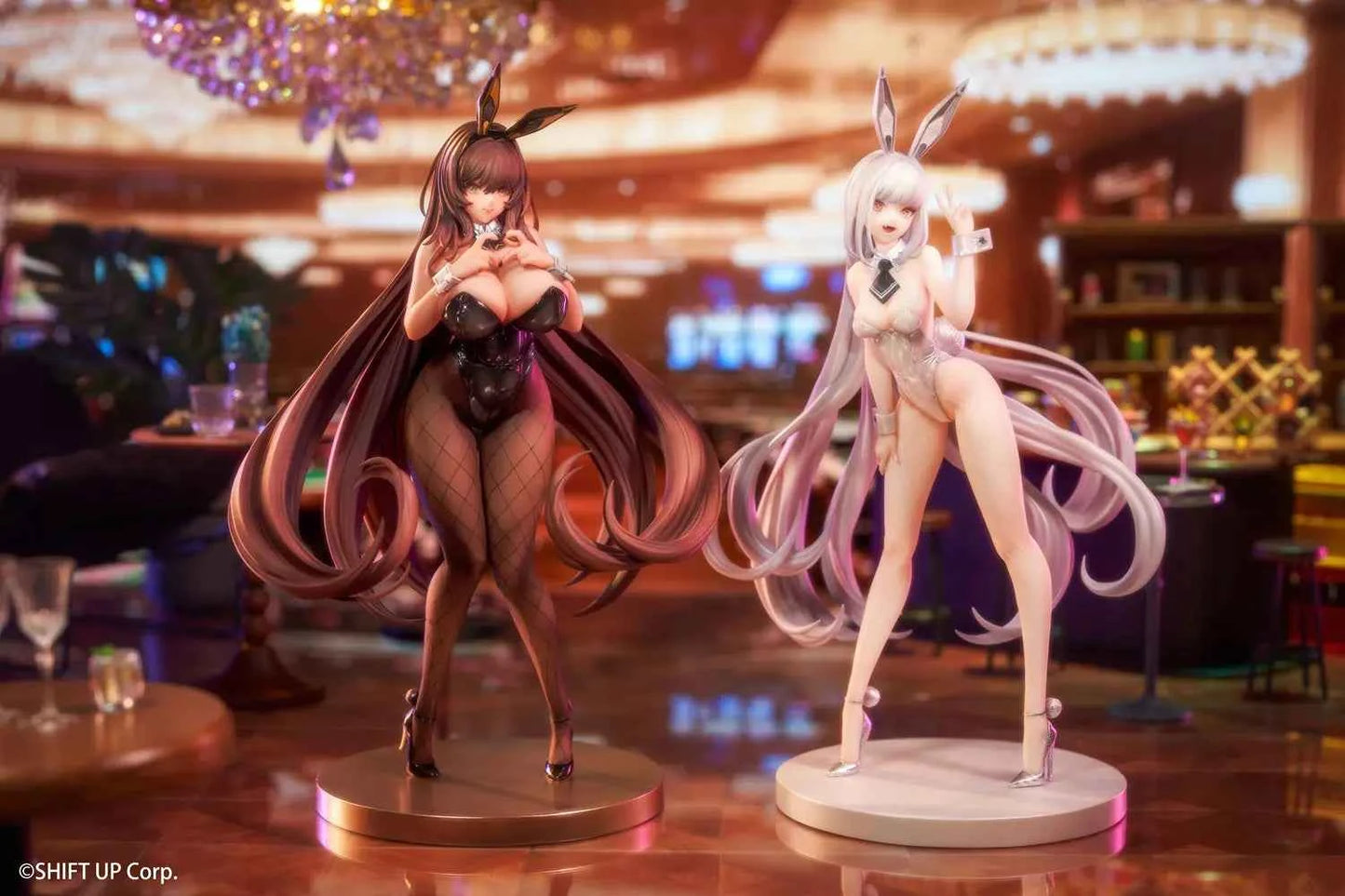 Nikke: Goddess of Victory Hobby Sakura Blanc White Rabbit & Noir Black Rabbit 1/10 Licensed PVC Figure