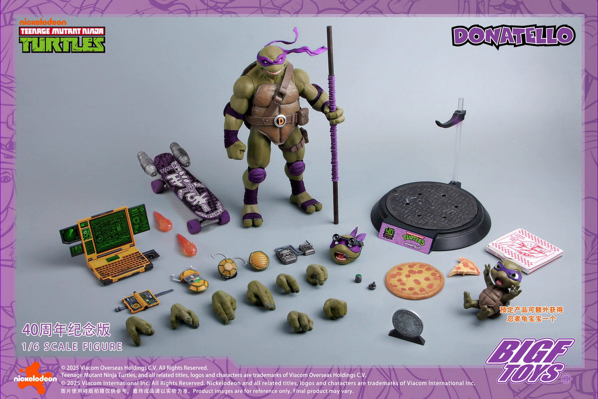 Ninja Turtles BIGFTOYS Donatello 40th Anniversary BIGF-003 Licensed Action Figure