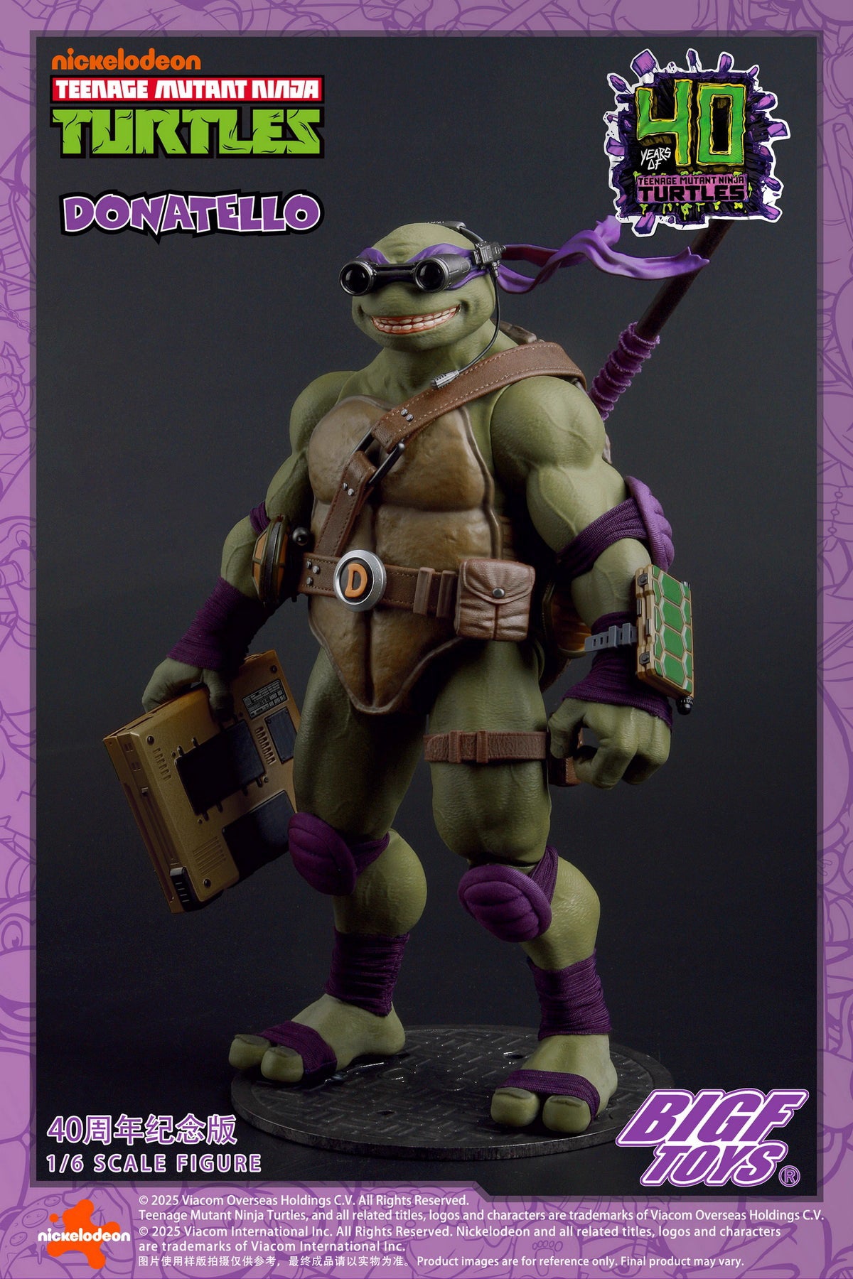Ninja Turtles BIGFTOYS Donatello 40th Anniversary BIGF-003 Licensed Action Figure