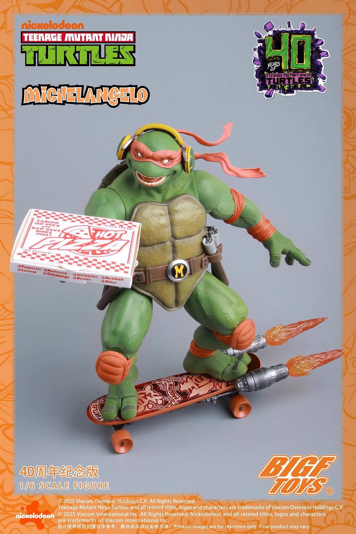 Ninja Turtles BIGFTOYS Michelangelo 40th Anniversary BIGF-004 Licensed Action Figure