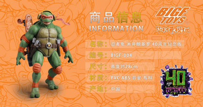 Ninja Turtles BIGFTOYS Michelangelo 40th Anniversary BIGF-004 Licensed Action Figure