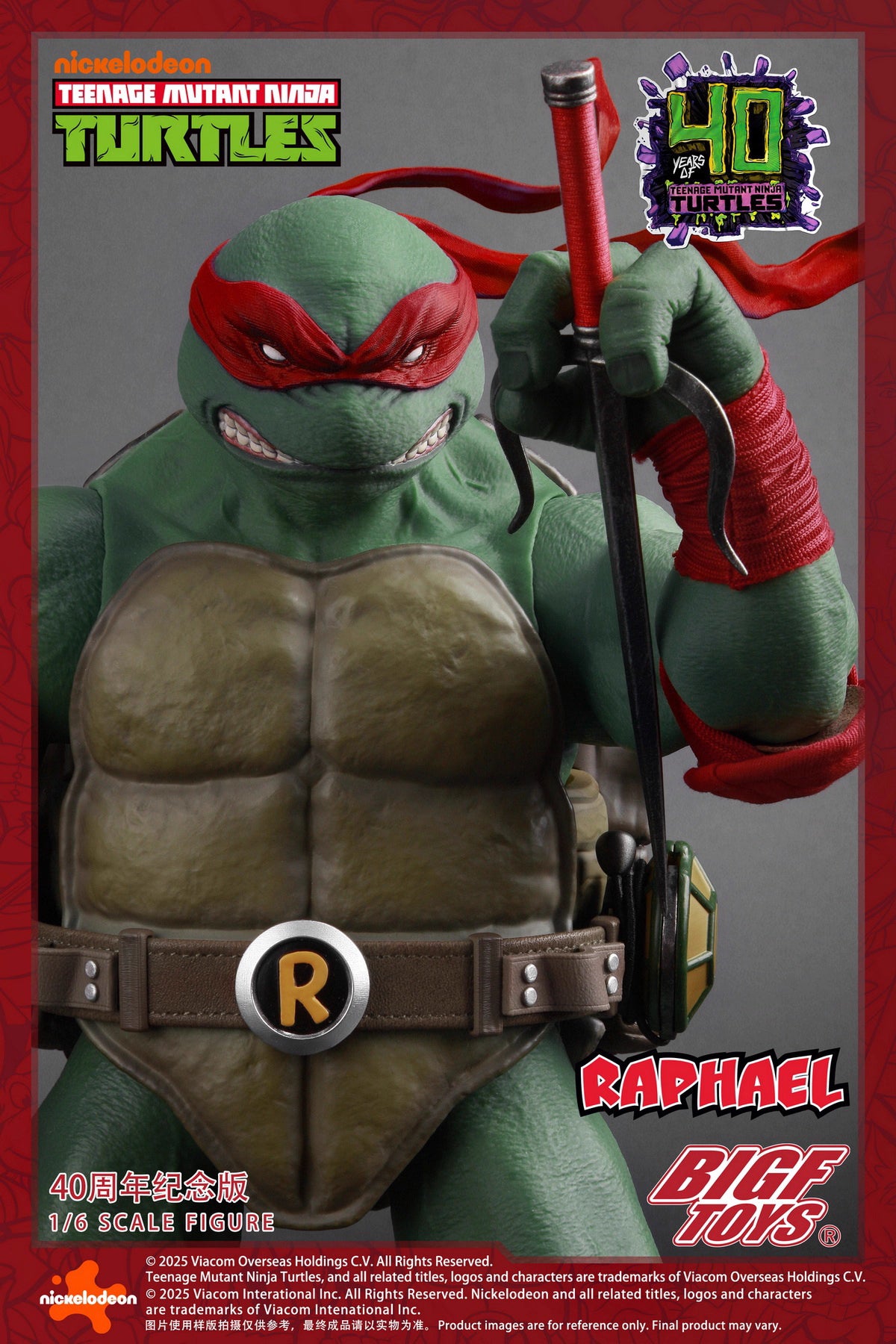 Ninja Turtles BIGFTOYS Raphael 40th Anniversary BIGF-002 Licensed Action Figure