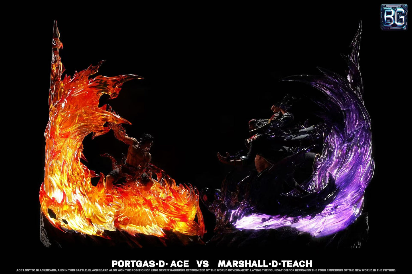 One Piece Badge Studio Portgas D. Ace VS Marshall D. Teach Resin Statue