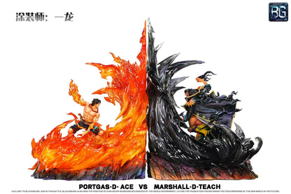 One Piece Badge Studio Portgas D. Ace VS Marshall D. Teach Resin Statue