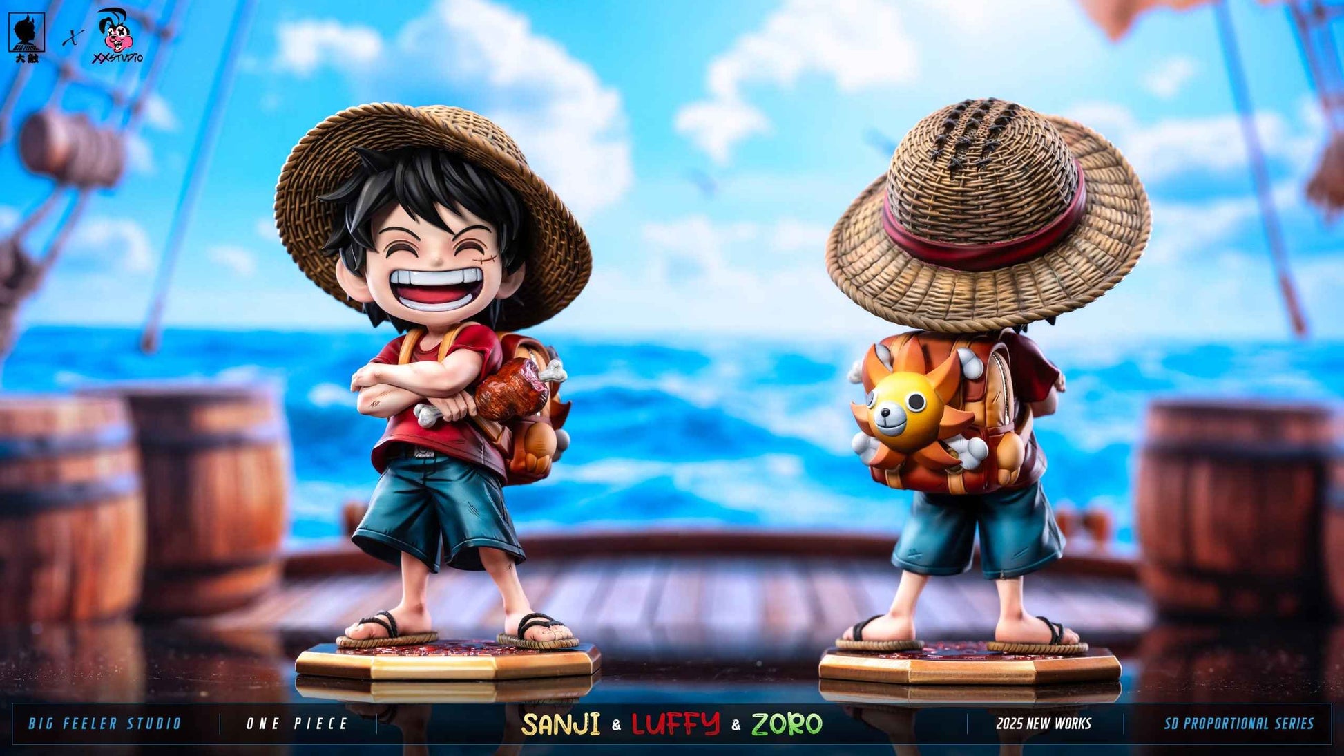 One Piece Big Feeler Studio  x XOX Studio Monkey D. Luffy Roronoa Zoro Vinsmoke Sanji Resin Statue