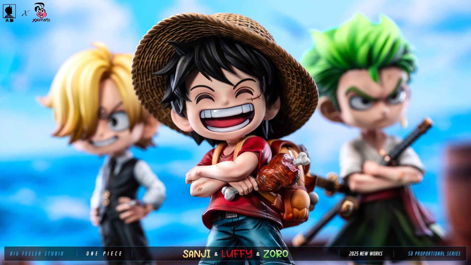 One Piece Big Feeler Studio  x XOX Studio Monkey D. Luffy Roronoa Zoro Vinsmoke Sanji Resin Statue