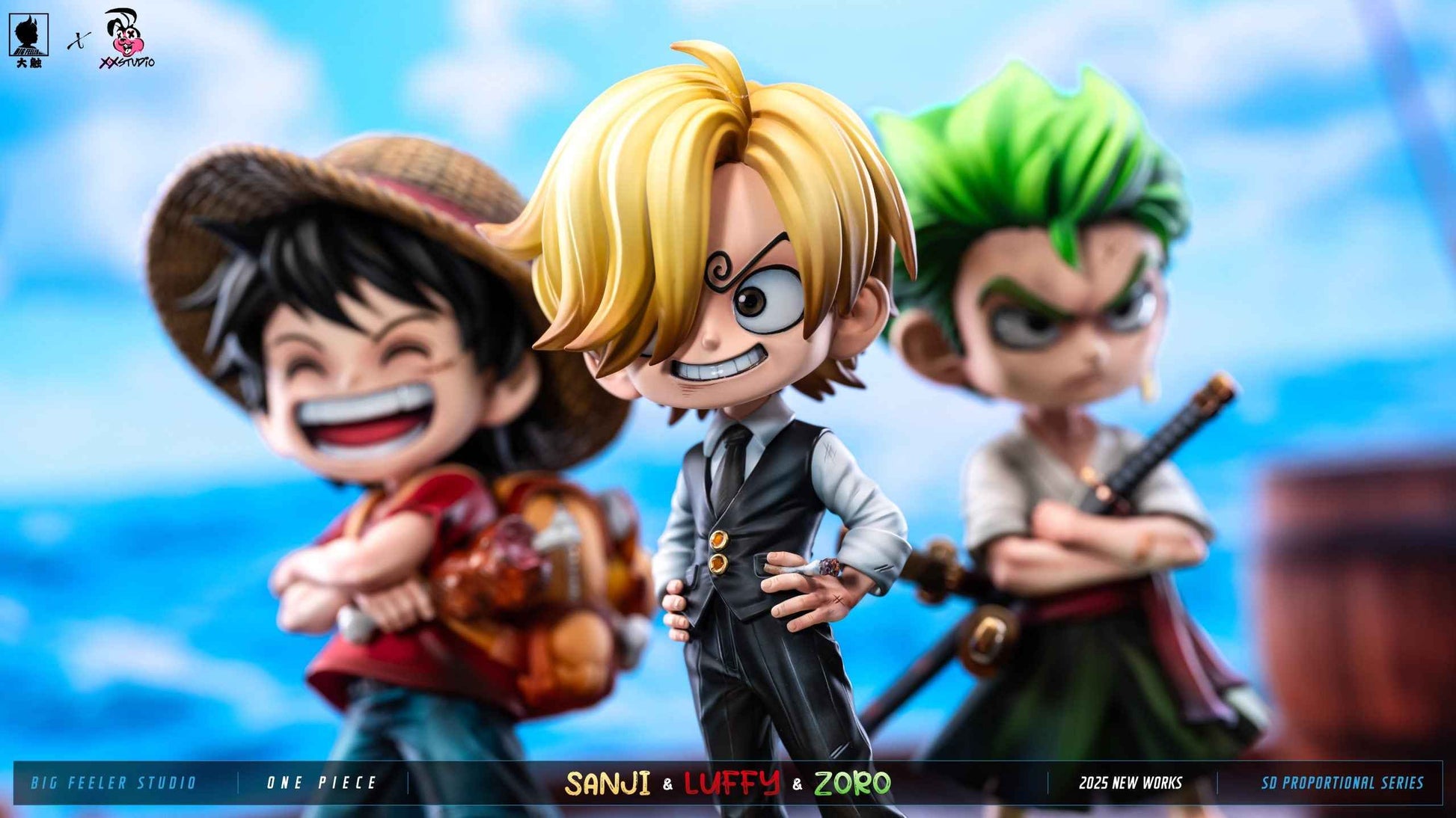 One Piece Big Feeler Studio  x XOX Studio Monkey D. Luffy Roronoa Zoro Vinsmoke Sanji Resin Statue