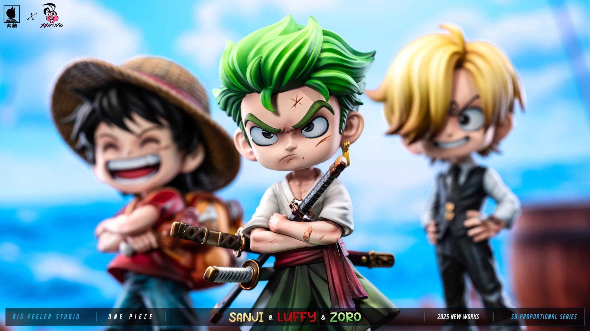 One Piece Big Feeler Studio  x XOX Studio Monkey D. Luffy Roronoa Zoro Vinsmoke Sanji Resin Statue