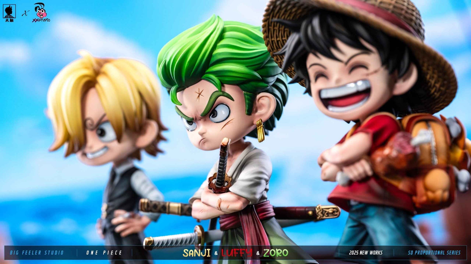 One Piece Big Feeler Studio  x XOX Studio Monkey D. Luffy Roronoa Zoro Vinsmoke Sanji Resin Statue