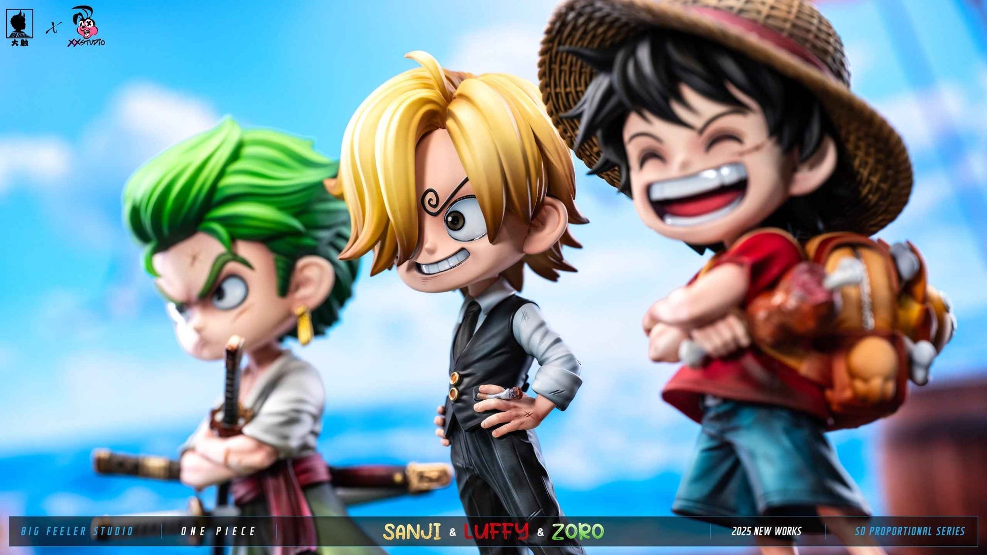 One Piece Big Feeler Studio  x XOX Studio Monkey D. Luffy Roronoa Zoro Vinsmoke Sanji Resin Statue