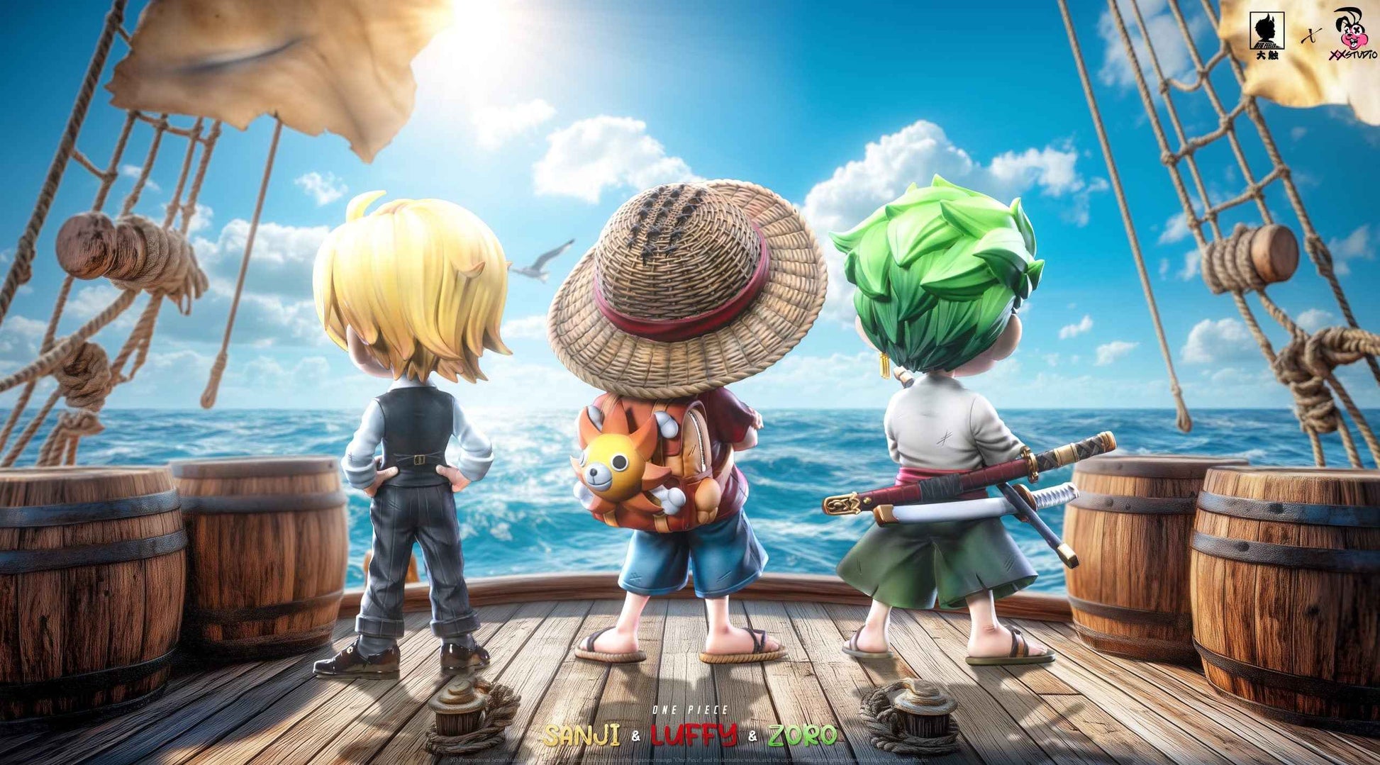 One Piece Big Feeler Studio  x XOX Studio Monkey D. Luffy Roronoa Zoro Vinsmoke Sanji Resin Statue