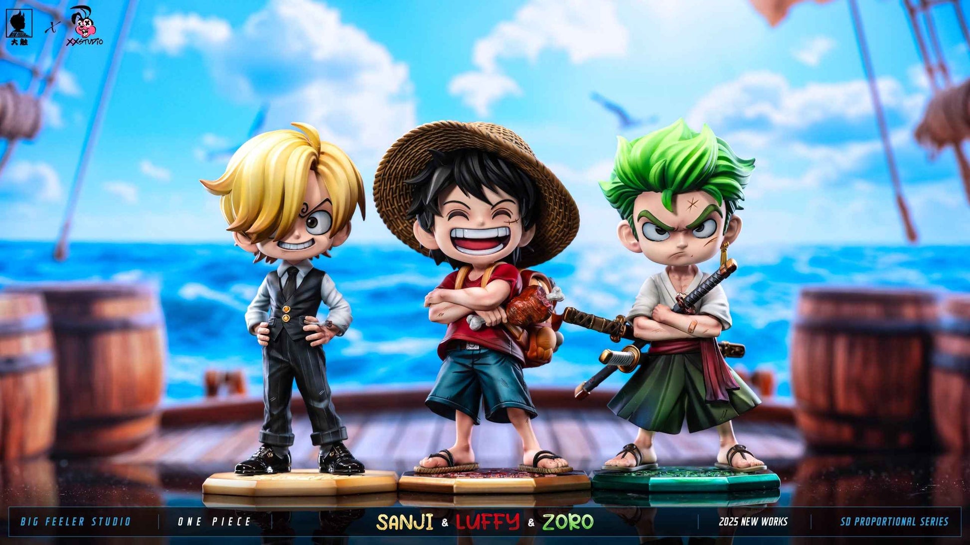 One Piece Big Feeler Studio  x XOX Studio Monkey D. Luffy Roronoa Zoro Vinsmoke Sanji Resin Statue
