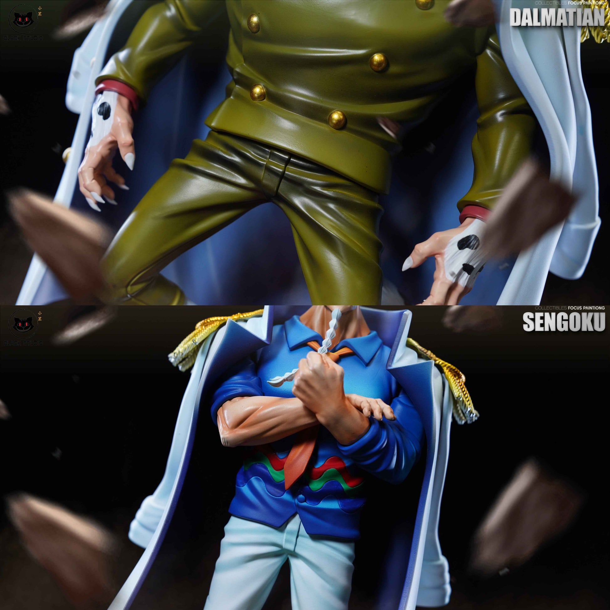 One Piece Black Studio Dalmatian & Sengoku 2.0 Resin Statue