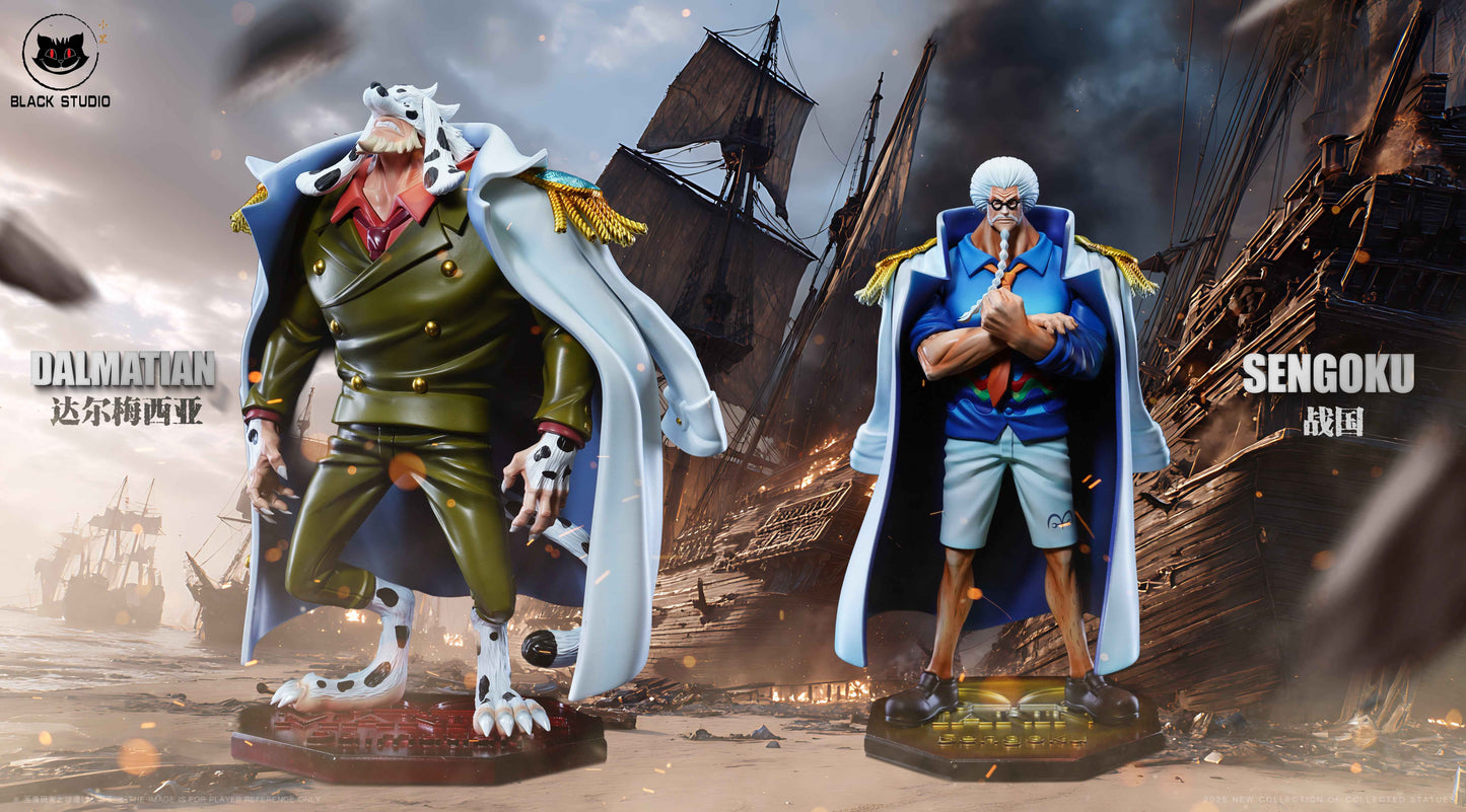 One Piece Black Studio Dalmatian & Sengoku 2.0 Resin Statue