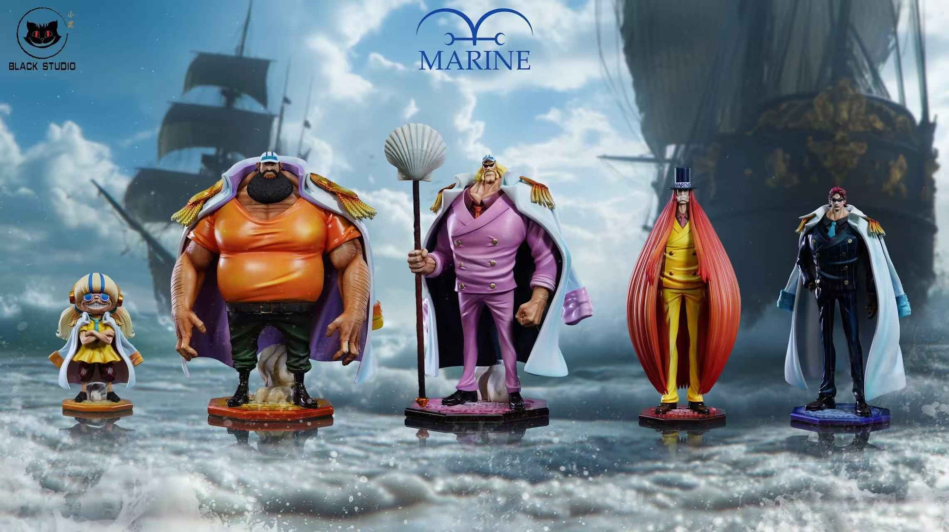 One Piece Black Studio Hound x Tosa x Pomsky x Bluegrass x Urban Marines Resin Statues
