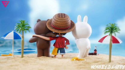 One Piece EVE Studio Monkey D. Luffy, Brown & Cony Resin Statues