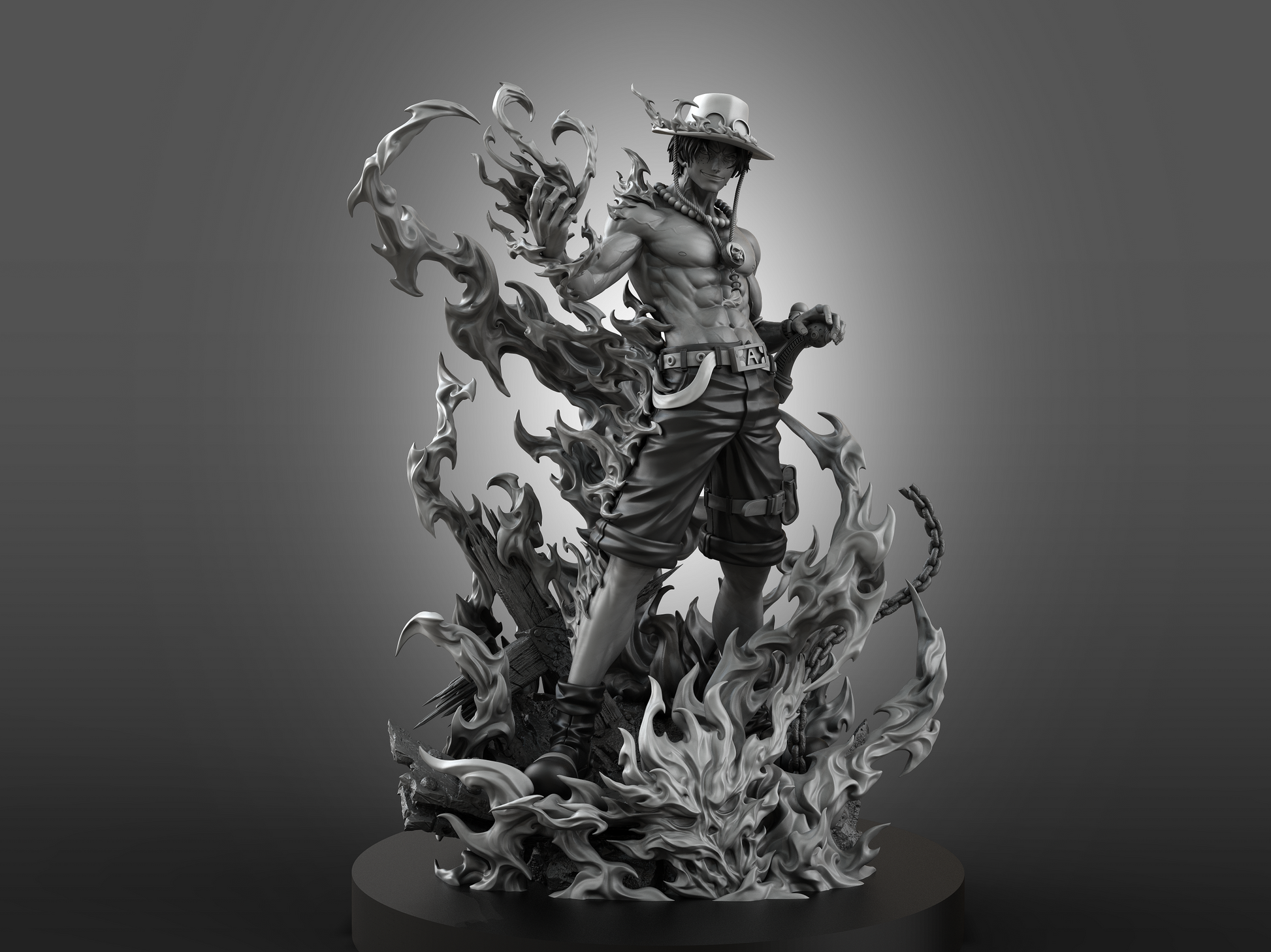 One Piece LX & SY Studio Portgas D. Ace Resin Statue