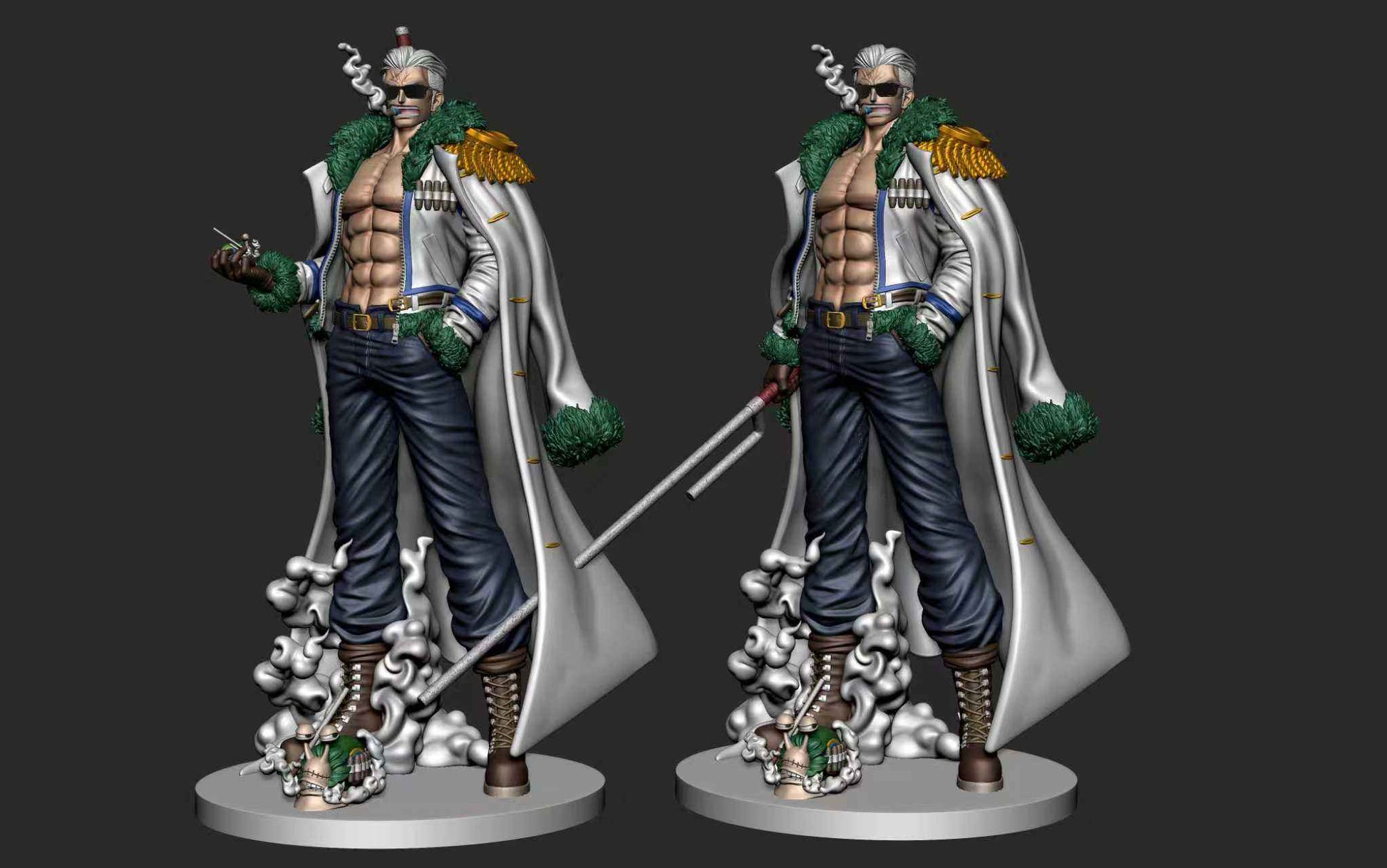 One Piece Long Hu Studio Smoker Navy Vol. 3 Resin Statue