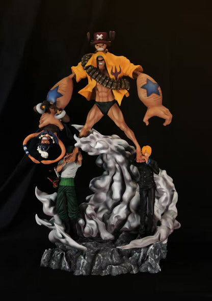 One Piece Mo Wang Studio Super Pirate Six God Chopper & Zoro & Sanji & Franky & Usopp Resin Statue