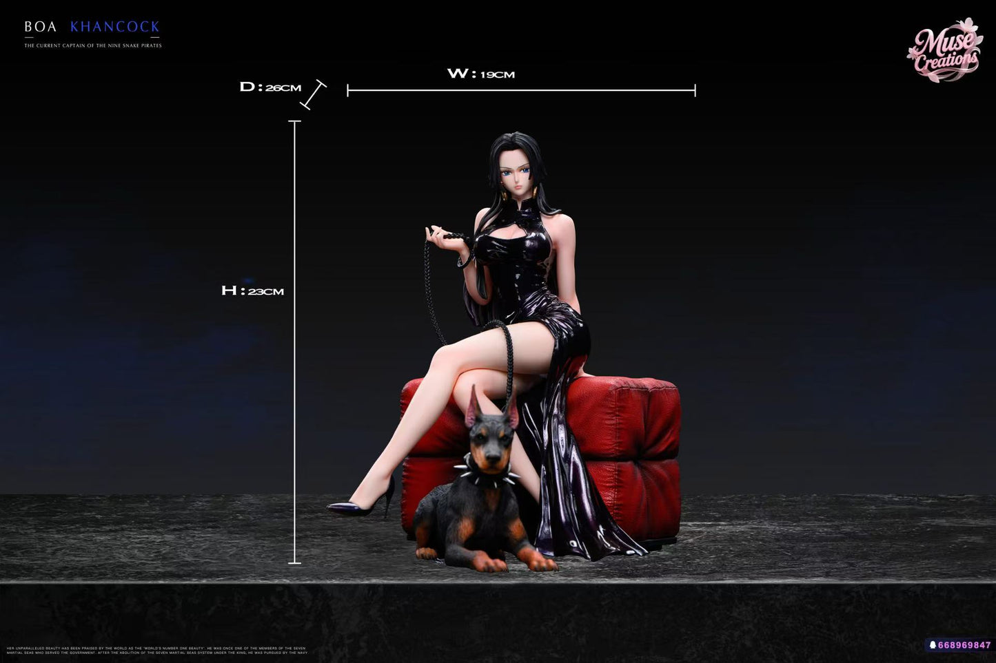 One Piece Muse Creations Boa Hancock Dog-Walking Resin Statue