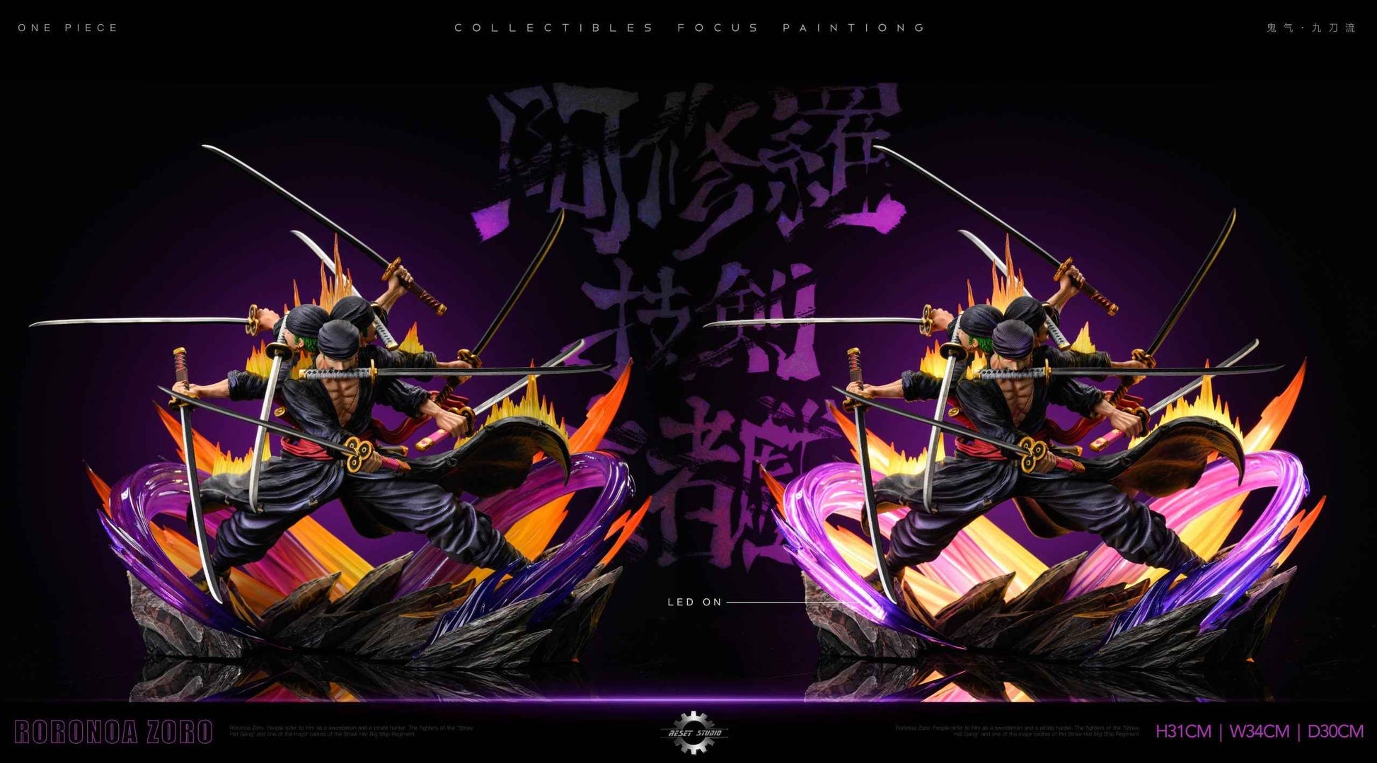 One Piece Reset Studio Roronoa Zoro Ashura Resin Statue