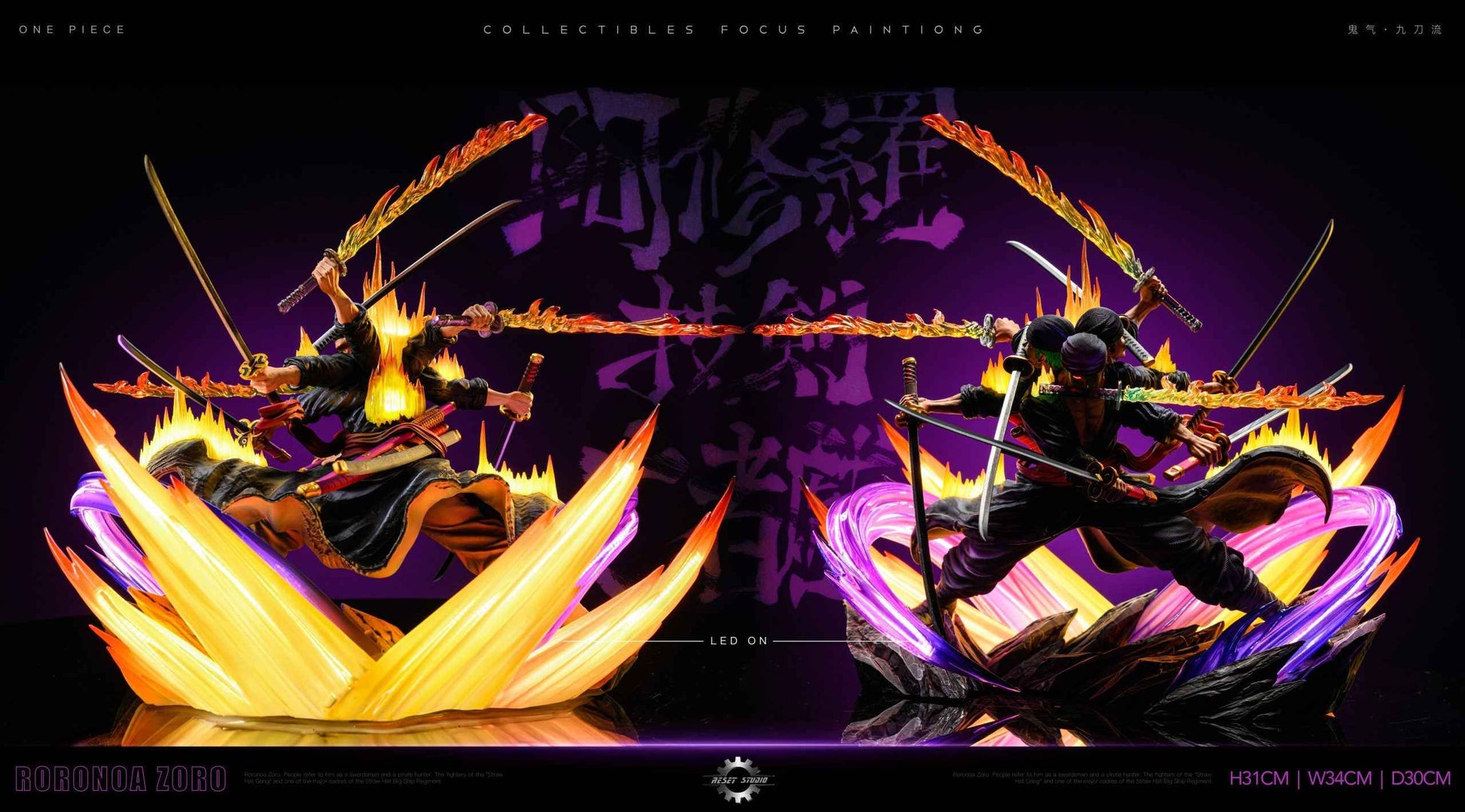 One Piece Reset Studio Roronoa Zoro Ashura Resin Statue